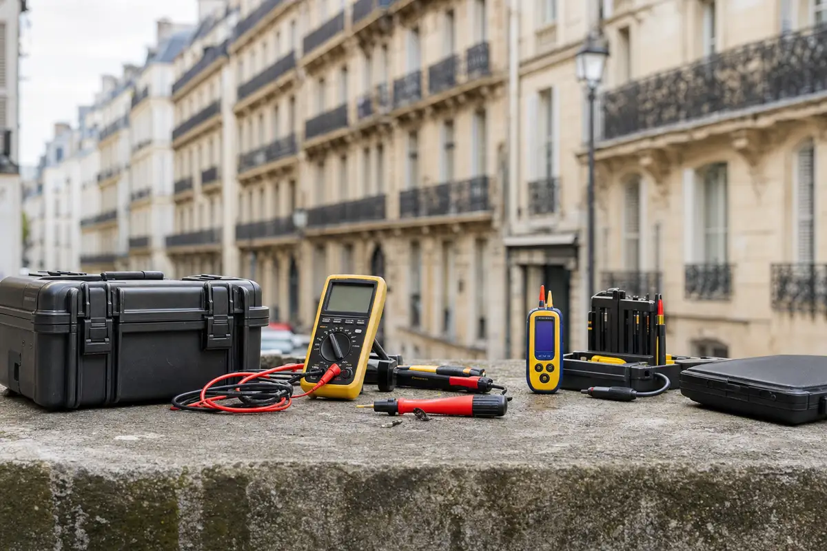 Multimètre, testeur et mallette d'outils pour la recherche de panne électrique